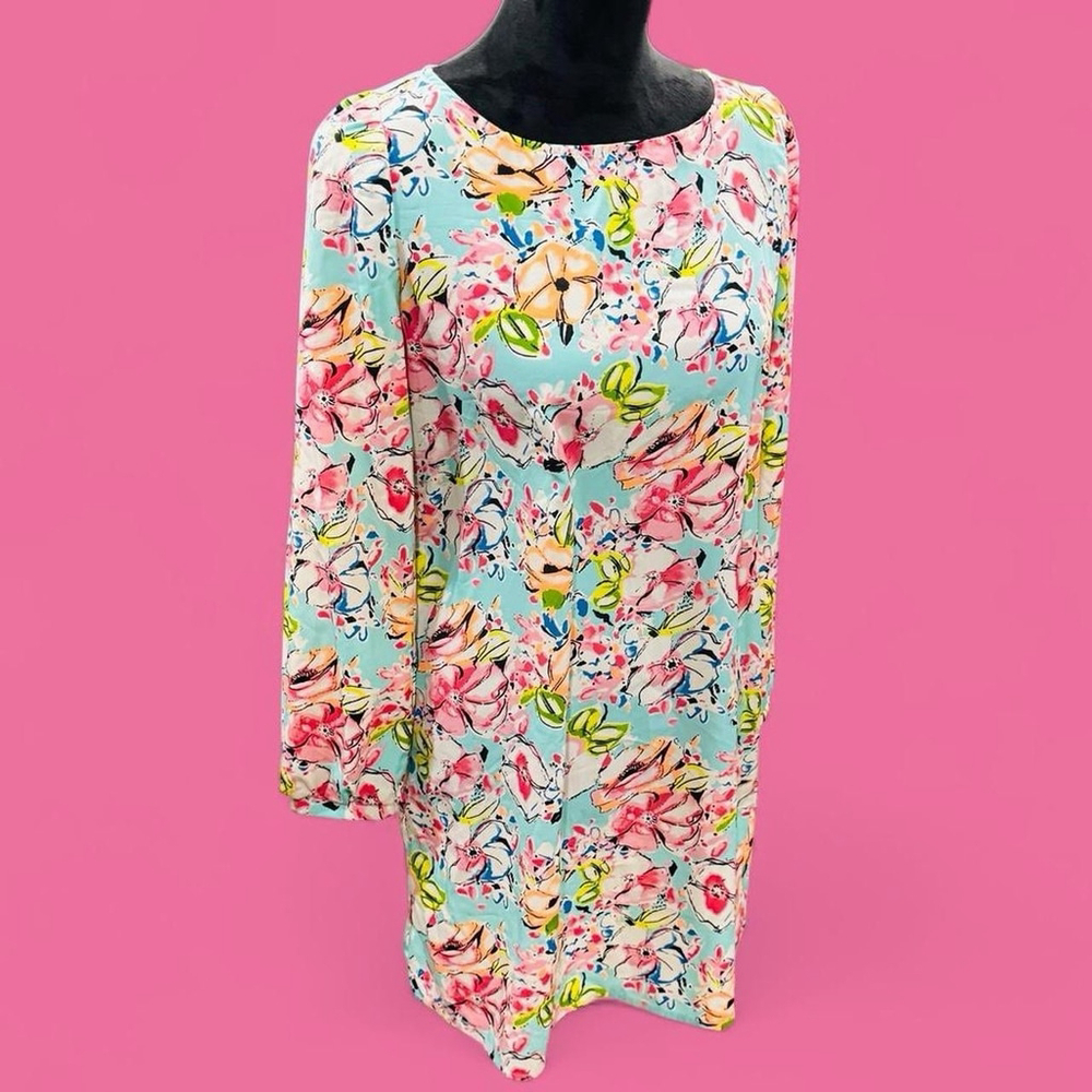 Honey Punch Floral Shift Dress Small Pastel Long Sleeve Spring Boho Cute Cottage